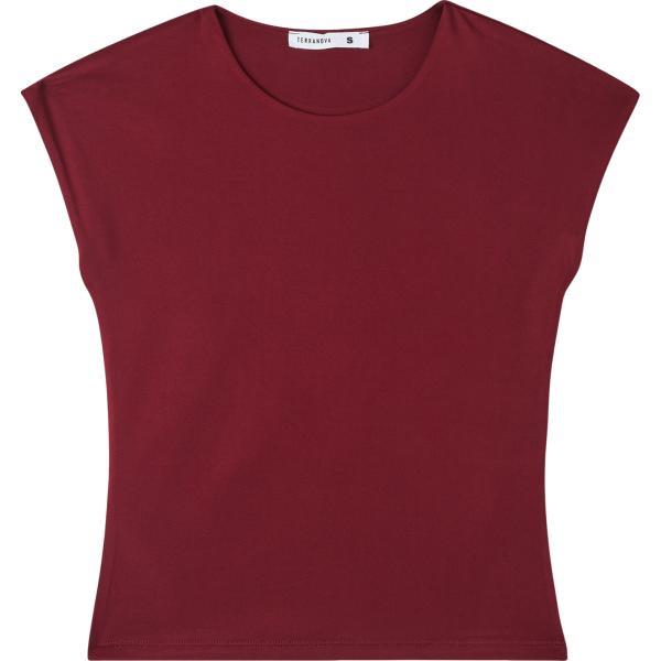 t-shirt Terranova rosso tinta unita