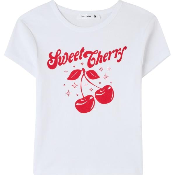 t-shirt Terranova bianco con stampe