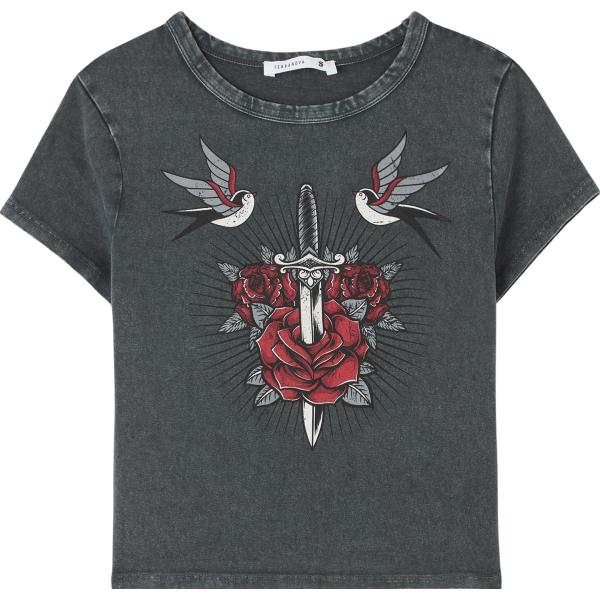 t-shirt Terranova grigio con stampe