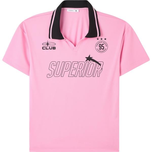 polo Terranova rosa con stampe
