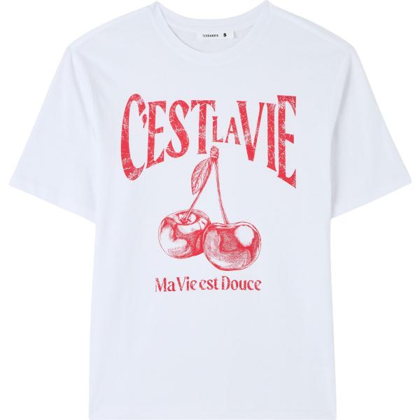 t-shirt Terranova bianco con stampe