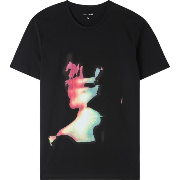 t-shirt Terranova nero con stampe