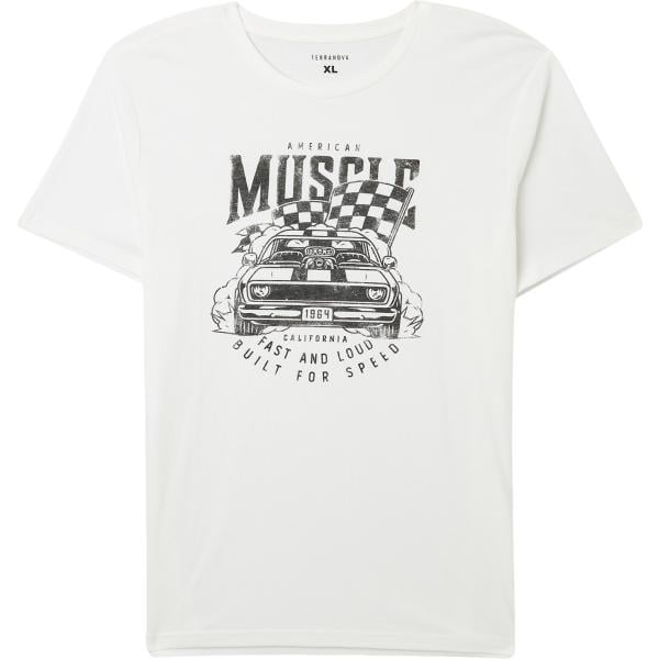 t-shirt Terranova bianco con stampe