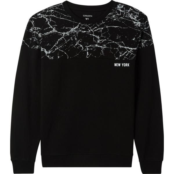felpe Terranova nero con stampe