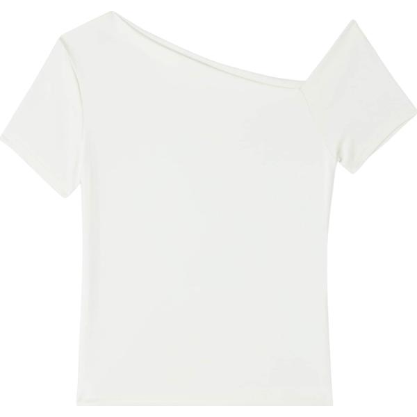 t-shirt Terranova bianco tinta unita