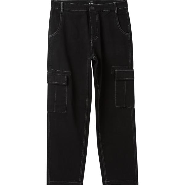 pantaloni cargo Terranova nero tinta unita