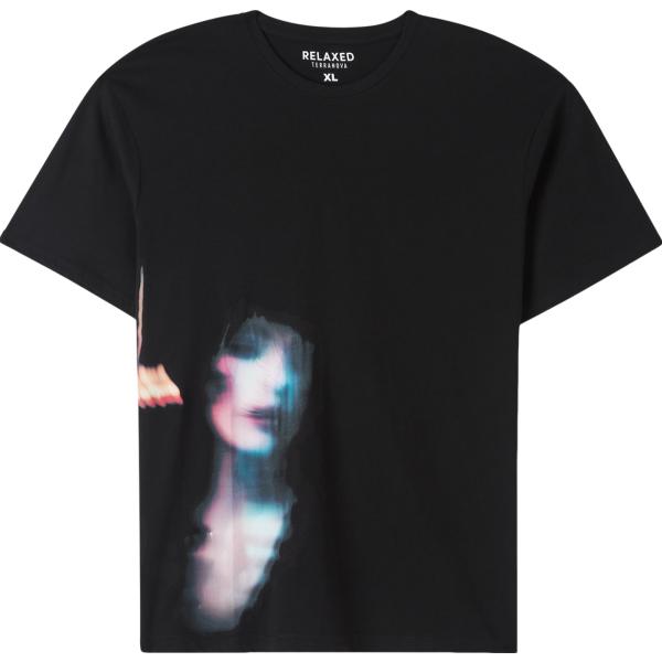 t-shirt Terranova nero con stampe
