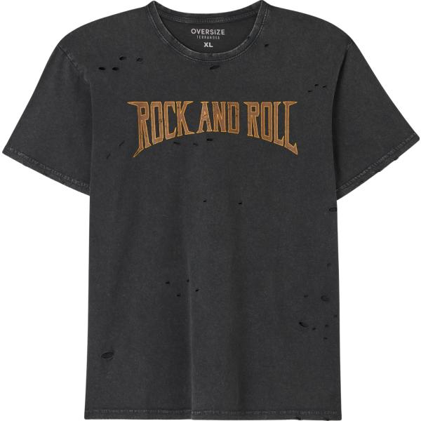 t-shirt Terranova grigio con stampe