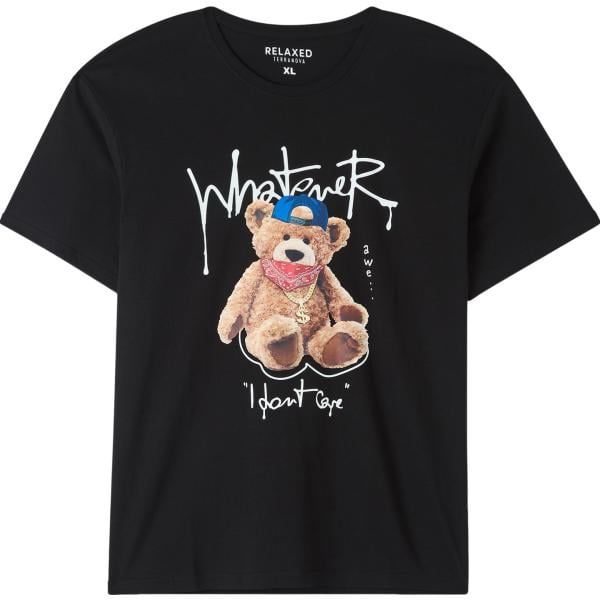 t-shirt Terranova nero con stampe