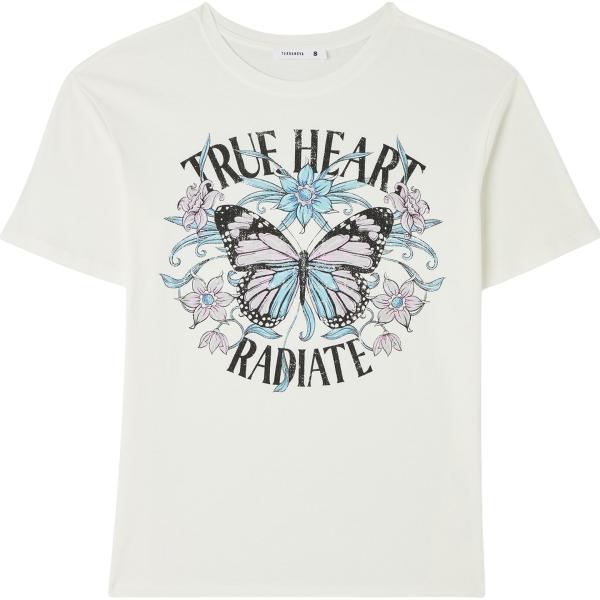 t-shirt Terranova bianco con stampe