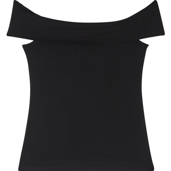 top Terranova nero tinta unita