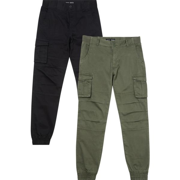 pantaloni cargo Terranova verde tinta unita