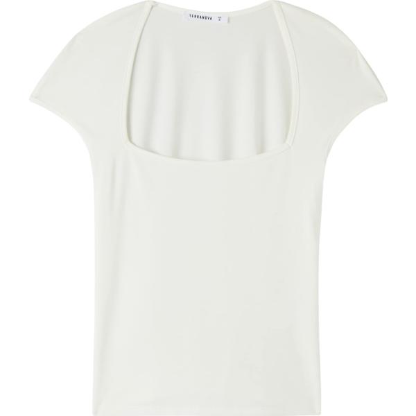 t-shirt Terranova bianco tinta unita