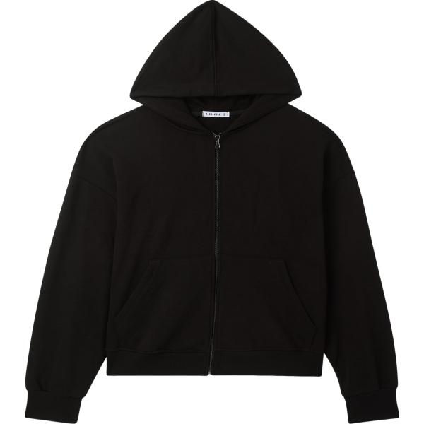 felpe con cappuccio Terranova nero tinta unita