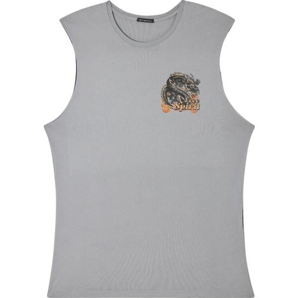 canottiere Terranova grigio con stampe