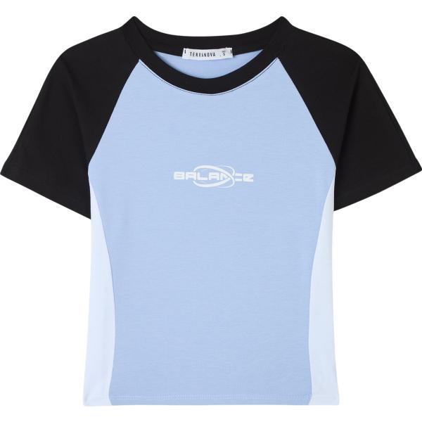 t-shirt Terranova blu con stampe