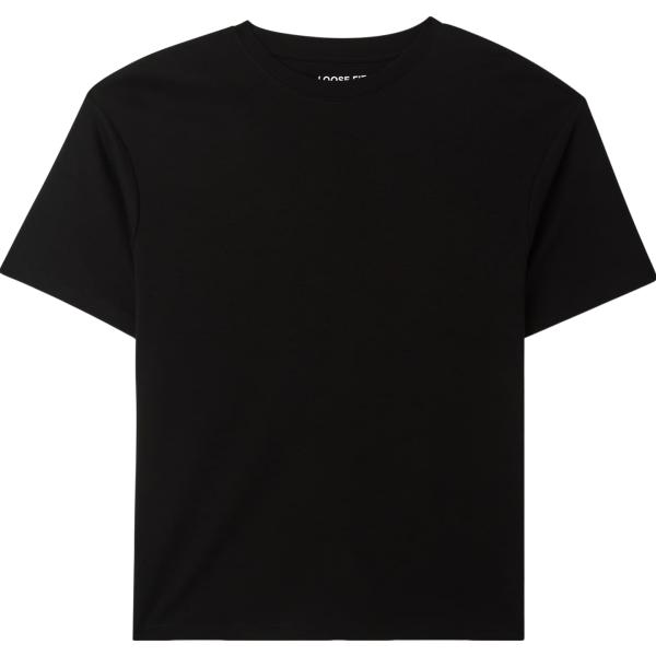 t-shirt Terranova nero tinta unita
