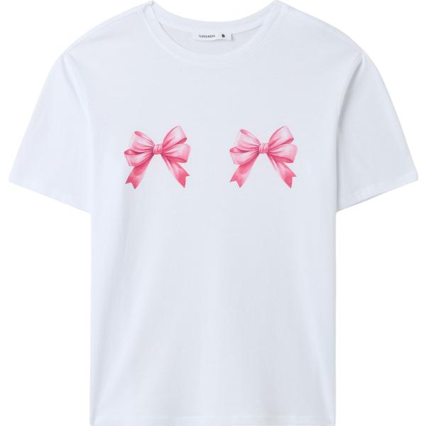 t-shirt Terranova bianco con stampe