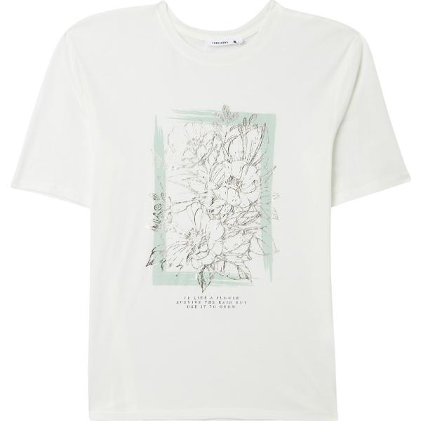 t-shirt Terranova bianco a fiori