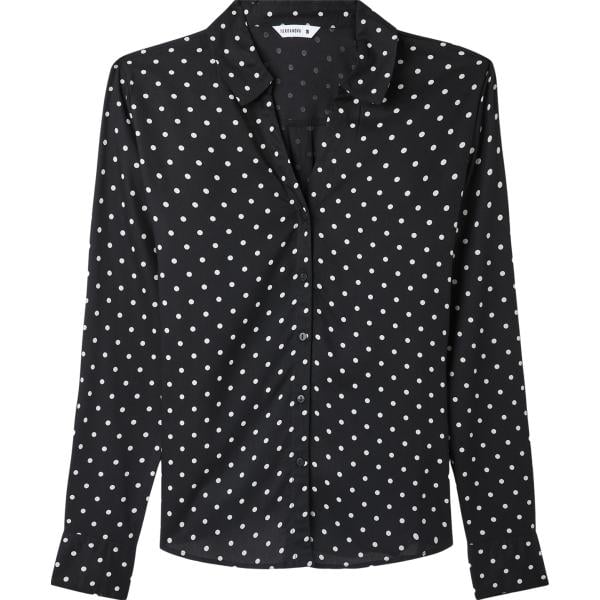 camicie Terranova nero a pois