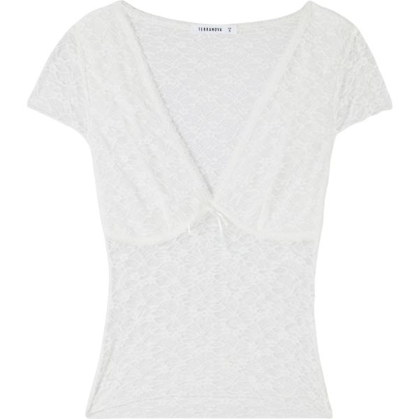 t-shirt Terranova bianco tinta unita