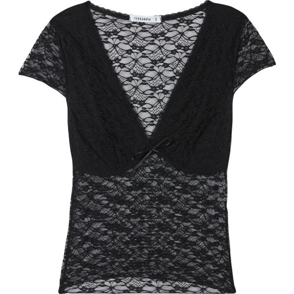 t-shirt Terranova nero tinta unita
