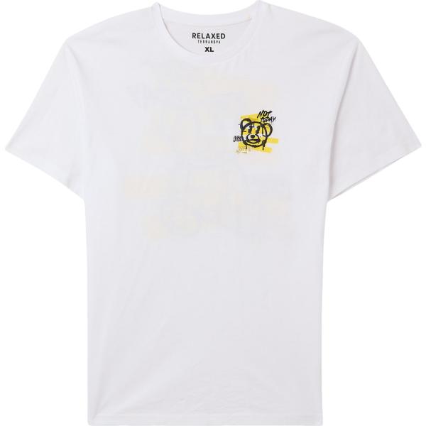 t-shirt Terranova bianco con stampe