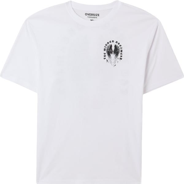 t-shirt Terranova bianco con stampe