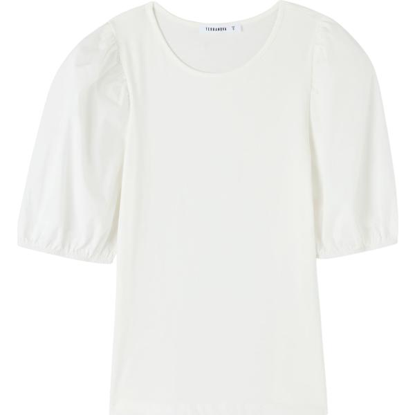 t-shirt Terranova bianco tinta unita
