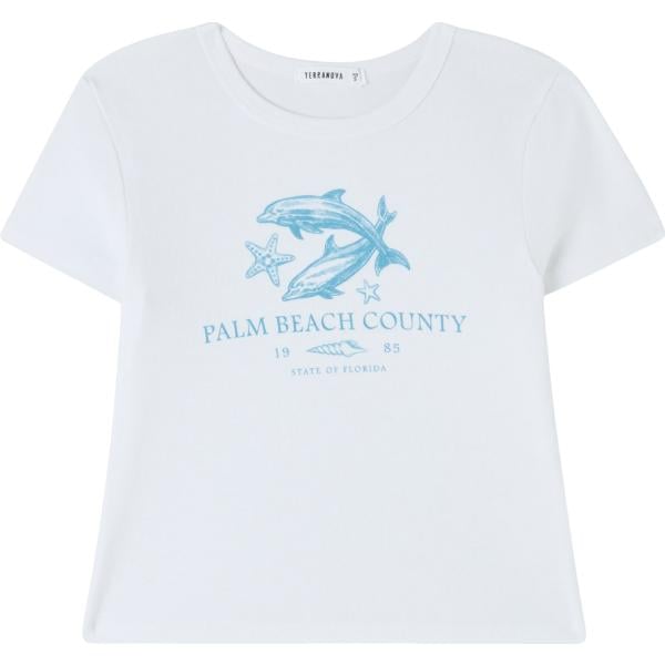 t-shirt Terranova bianco con stampe