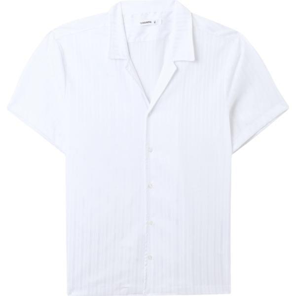 camicie a manica corta Terranova bianco a righe