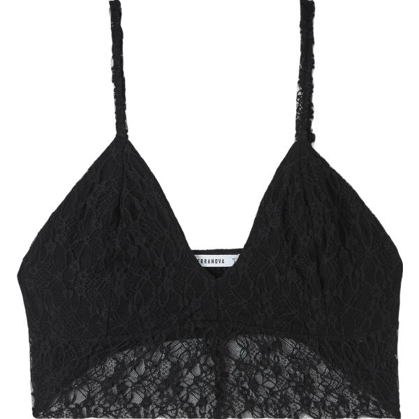 top Terranova nero tinta unita