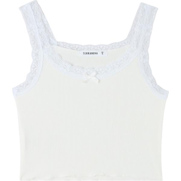 top Terranova bianco tinta unita