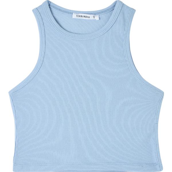 top Terranova blu tinta unita