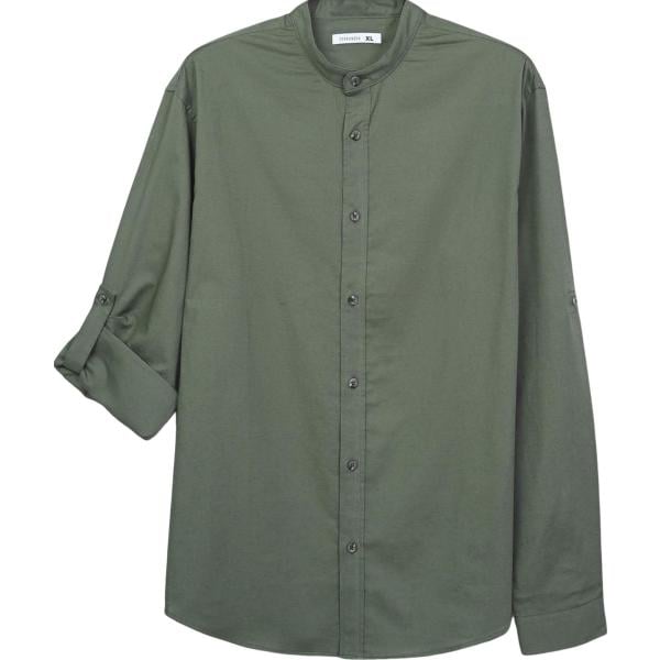 camicie Terranova verde tinta unita