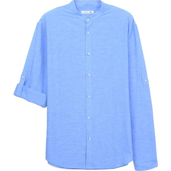 camicie Terranova blu tinta unita