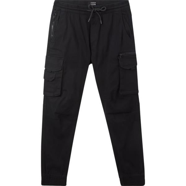 pantaloni cargo Terranova nero tinta unita