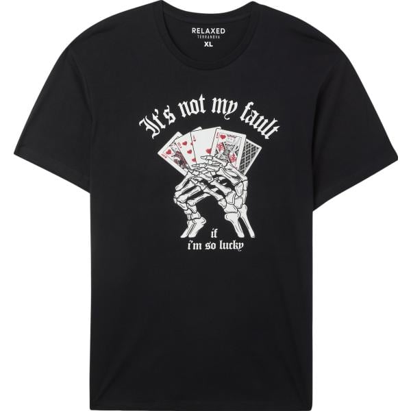 t-shirt Terranova nero con stampe