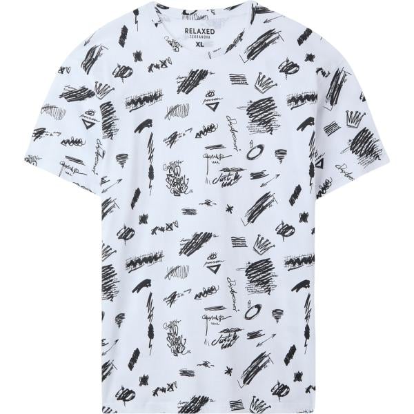 t-shirt Terranova bianco con stampe