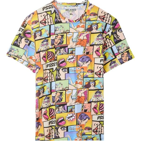 t-shirt Terranova multicolore con stampe