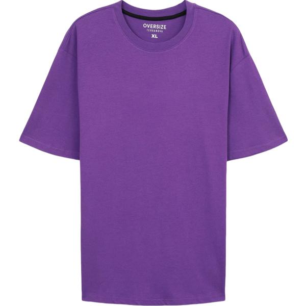 t-shirt Terranova viola tinta unita