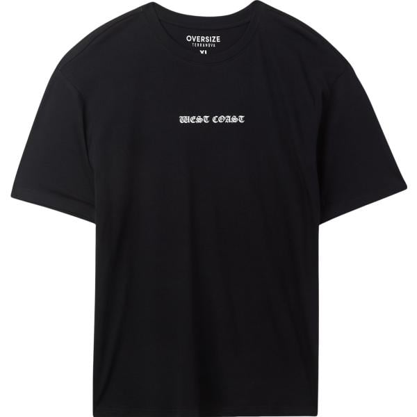 t-shirt Terranova nero con stampe