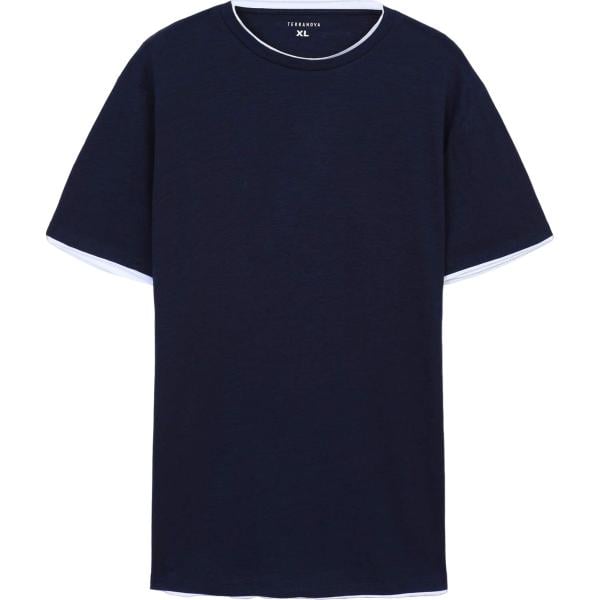 t-shirt Terranova blu tinta unita