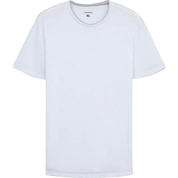 t-shirt Terranova bianco tinta unita