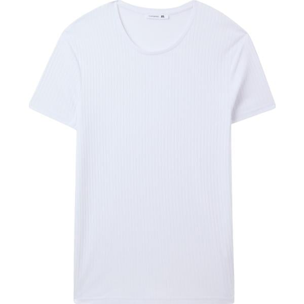 t-shirt Terranova bianco tinta unita