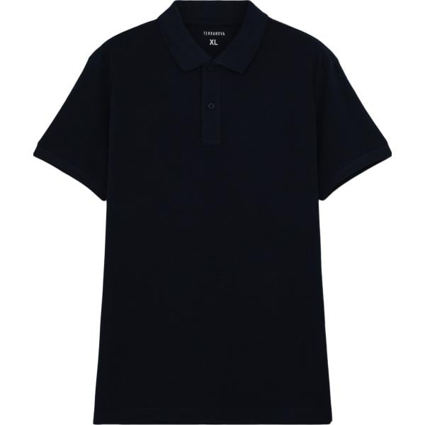 polo Terranova nero tinta unita