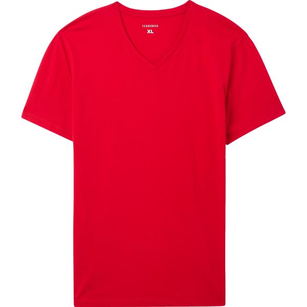 t-shirt Terranova rosso tinta unita