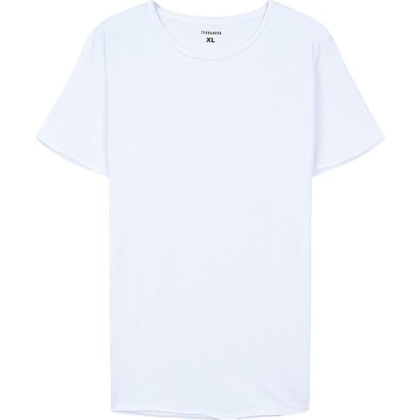 t-shirt Terranova bianco tinta unita