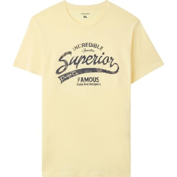 t-shirt Terranova giallo con stampe
