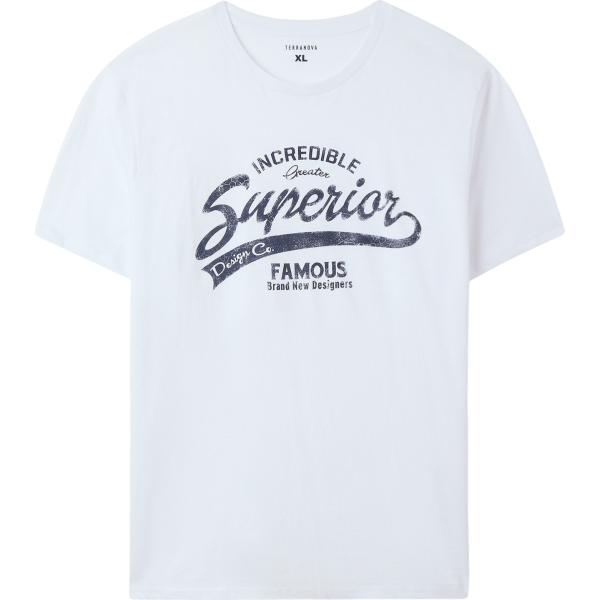 t-shirt Terranova bianco con stampe